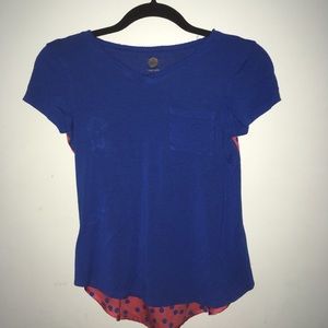 Blue and pink tee shirt